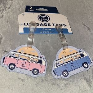 Life Is Good Van Luggage Tag Duo - Pink & Light Blue LP M